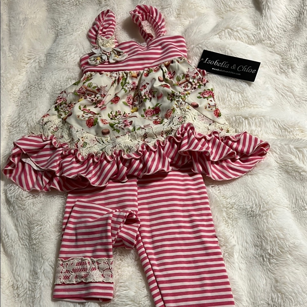 Isobella & Chloe Striped Floral Set